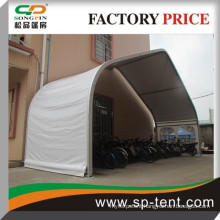 Span 20m big white curved car roof tent in aluminum frame for outdoor car storage and parking